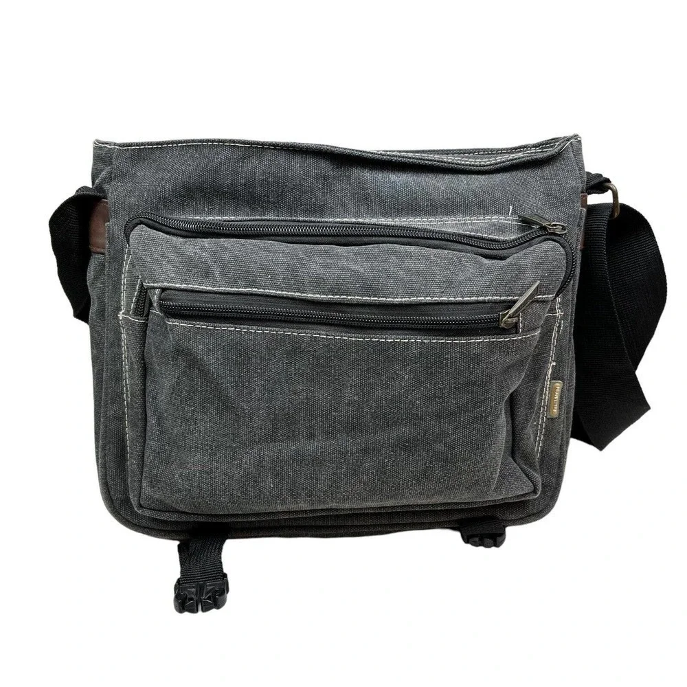 Mailbul Meibao Messenger‎ Bag Inner Zip Compartments Lined Black Wash Medium